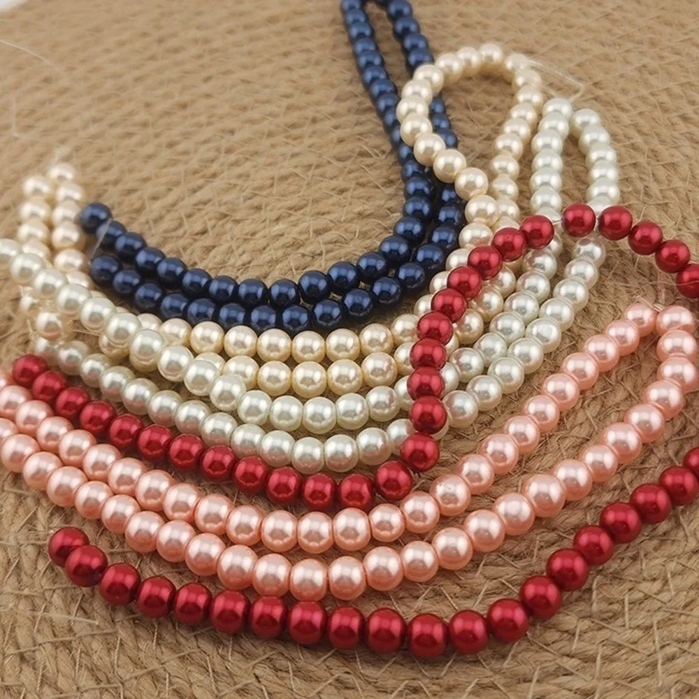 296pcs 6MM Mix Color Glass‎ Pearl Beads